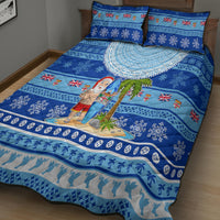 Fiji Christmas Quilt Bed Set Santa Claus Surf Marau Na Kerisimasi LT05 - Polynesian Pride