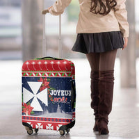 Wallis and Futuna Christmas Luggage Cover Poinsettia Joyeux Noel
