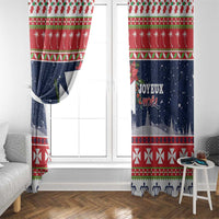 Wallis and Futuna Christmas Window Curtain Poinsettia Joyeux Noel