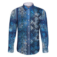 Hawaii Makahiki Turtle Family Matching Off The Shoulder Long Sleeve Dress and Hawaiian Shirt Galaxy Tapa Pattern - Polynesian Pride