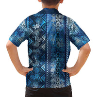 Hawaii Makahiki Turtle Family Matching Tank Maxi Dress and Hawaiian Shirt Galaxy Tapa Pattern - Polynesian Pride