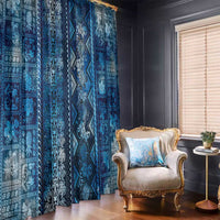 Hawaii Makahiki Turtle Window Curtain Galaxy Tapa Pattern - Polynesian Pride