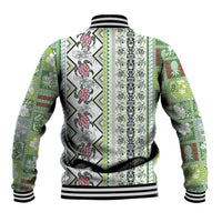 Hawaii Makahiki Turtle Baseball Jacket Green Tapa Pattern - Polynesian Pride