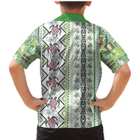 Hawaii Makahiki Turtle Family Matching Mermaid Dress and Hawaiian Shirt Green Tapa Pattern - Polynesian Pride