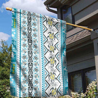 Hawaii Makahiki Turtle Garden Flag Blue Tapa Pattern - Polynesian Pride