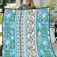 Hawaii Makahiki Turtle Quilt Blue Tapa Pattern - Polynesian Pride