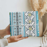 Hawaii Makahiki Turtle Wrapping Paper Blue Tapa Pattern - Polynesian Pride