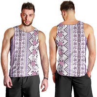 Hawaii Makahiki Turtle Men Tank Top Violet Tapa Pattern - Polynesian Pride