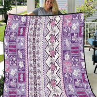 Hawaii Makahiki Turtle Quilt Violet Tapa Pattern - Polynesian Pride