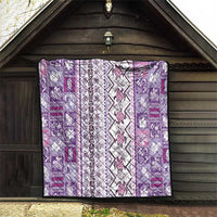 Hawaii Makahiki Turtle Quilt Violet Tapa Pattern - Polynesian Pride