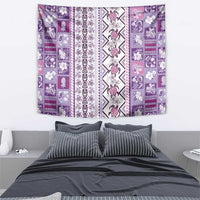 Hawaii Makahiki Turtle Tapestry Violet Tapa Pattern - Polynesian Pride