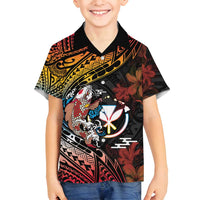 Hawaii And Japan Family Matching Long Sleeve Bodycon Dress and Hawaiian Shirt Koi Fish With Kanaka Maoli