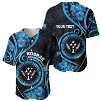 Personalised Kosrae Constitution Day Baseball Jersey Ocean Floral Pattern LT05 - Polynesian Pride
