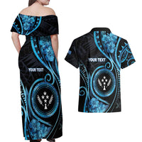 Personalised Kosrae Constitution Day Couples Matching Off Shoulder Maxi Dress and Hawaiian Shirt Ocean Floral Pattern LT05 - Polynesian Pride