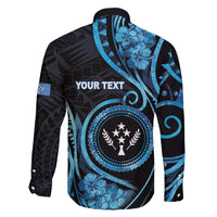 Personalised Kosrae Constitution Day Family Matching Long Sleeve Bodycon Dress and Hawaiian Shirt Ocean Floral Pattern