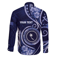 Personalised FSM Chuuk Family Matching Long Sleeve Bodycon Dress and Hawaiian Shirt Ocean Floral Pattern