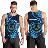 Personalised FSM Pohnpei Men Tank Top Ocean Floral Pattern