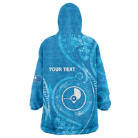 Personalised FSM Yap Wearable Blanket Hoodie Ocean Floral Pattern