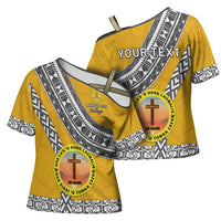 Personalised Anastasis College Cross Shoulder Shirt Tonga Unique Style - Polynesian Pride