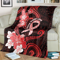 Heart Health Awareness Blanket Warrior Wears Red Polynesian Style