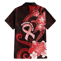 Heart Health Awareness Family Matching Off The Shoulder Long Sleeve Dress and Hawaiian Shirt Warrior Wears Red Polynesian Style