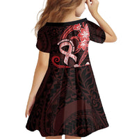 Heart Health Awareness Family Matching Off Shoulder Maxi Dress and Hawaiian Shirt Warrior Wears Red Polynesian Style
