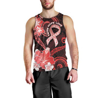 Heart Health Awareness Men Tank Top Warrior Wears Red Polynesian Style
