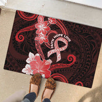 Heart Health Awareness Rubber Doormat Warrior Wears Red Polynesian Style
