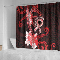 Heart Health Awareness Shower Curtain Warrior Wears Red Polynesian Style
