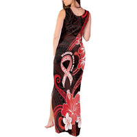 Heart Health Awareness Tank Maxi Dress Warrior Wears Red Polynesian Style