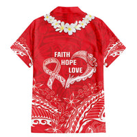 Heart Health Awareness Family Matching Mermaid Dress and Hawaiian Shirt Polynesian Red Ribbon