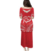 Heart Health Awareness Puletasi Polynesian Red Ribbon