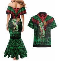 New Zealand ANZAC Day Couples Matching Mermaid Dress and Hawaiian Shirt Aotearoa Hei Tiki