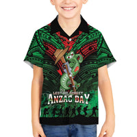 New Zealand ANZAC Day Family Matching Off The Shoulder Long Sleeve Dress and Hawaiian Shirt Aotearoa Hei Tiki