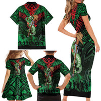 New Zealand ANZAC Day Family Matching Short Sleeve Bodycon Dress and Hawaiian Shirt Aotearoa Hei Tiki