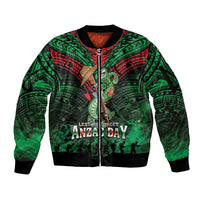 New Zealand ANZAC Day Sleeve Zip Bomber Jacket Aotearoa Hei Tiki