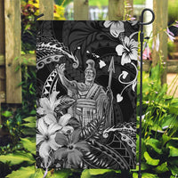 Hawaii King Kamehameha Day Garden Flag Polynesian Pattern Mix Hibiscus Black
