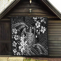 Hawaii King Kamehameha Day Quilt Polynesian Pattern Mix Hibiscus Black