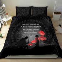 Cook Islands ANZAC Day Bedding Set Soldier Silhouette Remembrance