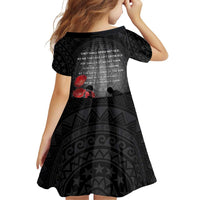 Cook Islands ANZAC Day Family Matching Off Shoulder Short Dress and Hawaiian Shirt Soldier Silhouette Remembrance