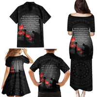 Cook Islands ANZAC Day Family Matching Puletasi and Hawaiian Shirt Soldier Silhouette Remembrance
