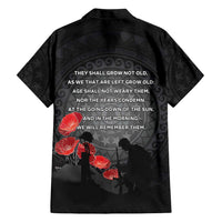 Cook Islands ANZAC Day Family Matching Short Sleeve Bodycon Dress and Hawaiian Shirt Soldier Silhouette Remembrance