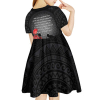 Cook Islands ANZAC Day Kid Short Sleeve Dress Soldier Silhouette Remembrance