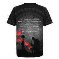 Cook Islands ANZAC Day Rugby Jersey Soldier Silhouette Remembrance