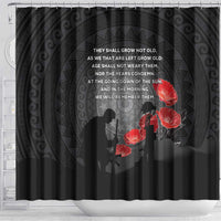 Cook Islands ANZAC Day Shower Curtain Soldier Silhouette Remembrance