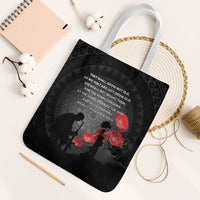 Cook Islands ANZAC Day Tote Bag Soldier Silhouette Remembrance
