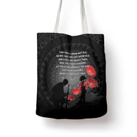 Cook Islands ANZAC Day Tote Bag Soldier Silhouette Remembrance