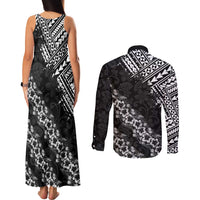 Hawaii Papakolea Born And Raised Couples Matching Tank Maxi Dress and Long Sleeve Button Shirt Hawaiian Tribal Pattern LT05 - Polynesian Pride