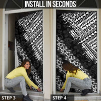 Hawaii Papakolea Born And Raised Door Cover Hawaiian Tribal Pattern