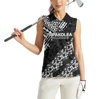 Hawaii Papakolea Born And Raised Women Sleeveless Polo Shirt Hawaiian Tribal Pattern